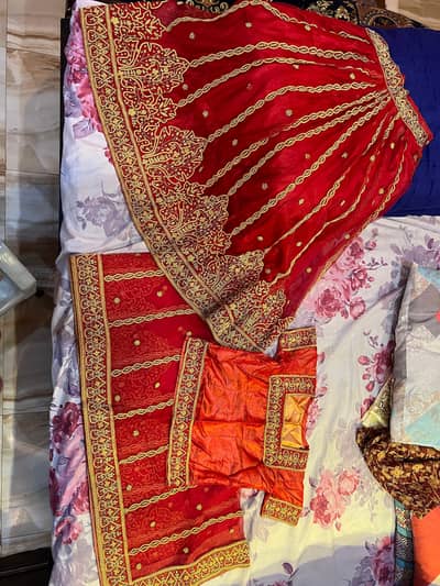 Red & Gold Embroidered Bridal Lehenga Dress