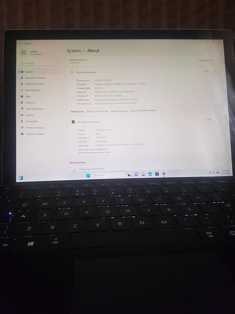 Microsoft Surface pro 5