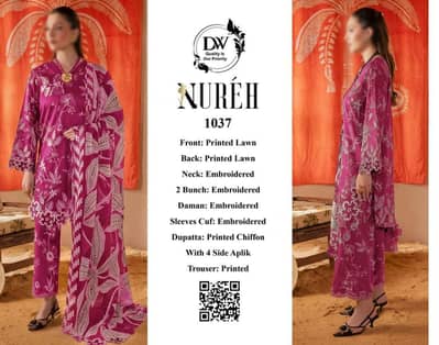 Nureh Chiffon Dupatta with 4 bunch