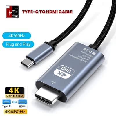 USB Type-C To HDMI Cable 4K UHD 60Hz