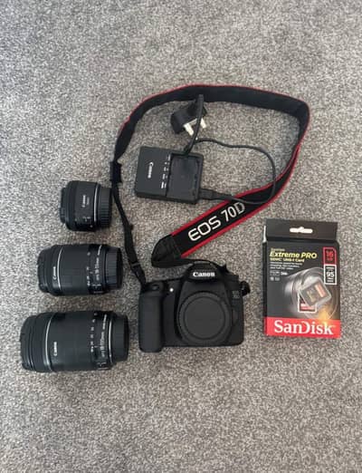 Canon 70d with three lens