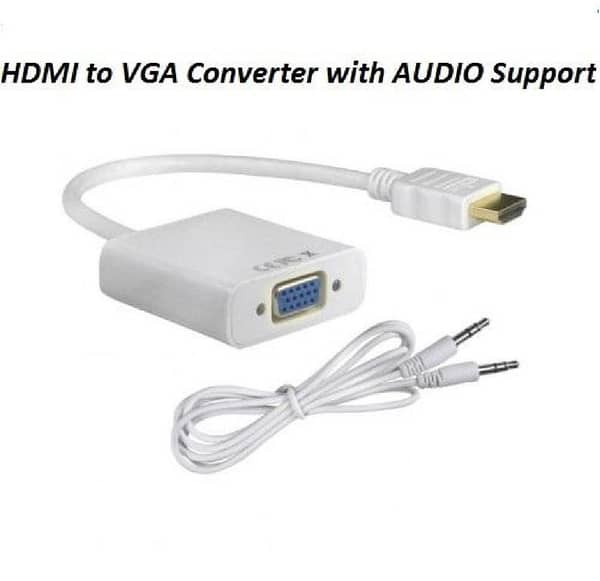 Hdmi To Vga Converter With Sound- White