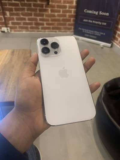 iPhone 14 Pro max jv 128gb 96% silver color 10 by 10 bul bul ka bacha.