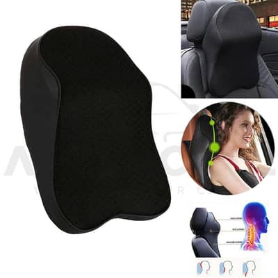 Memory Foam Car Neck & Back Support Cushion – Ergonomic Headrest