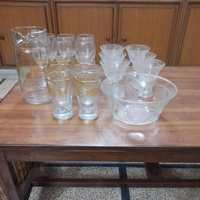 new ice cream set & glasses & jug