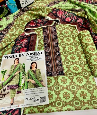 3pcs  women unstitches printed suit