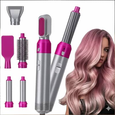 Hot Air Brush 5 in 1 – Hair Straightener, Curler & Dryer