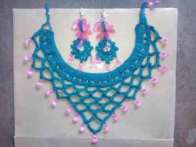 Hand made Crochet Jewellery Set