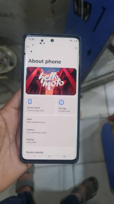 motorola edge 2024  8gb ram + 4 gb ram 256 gb memori