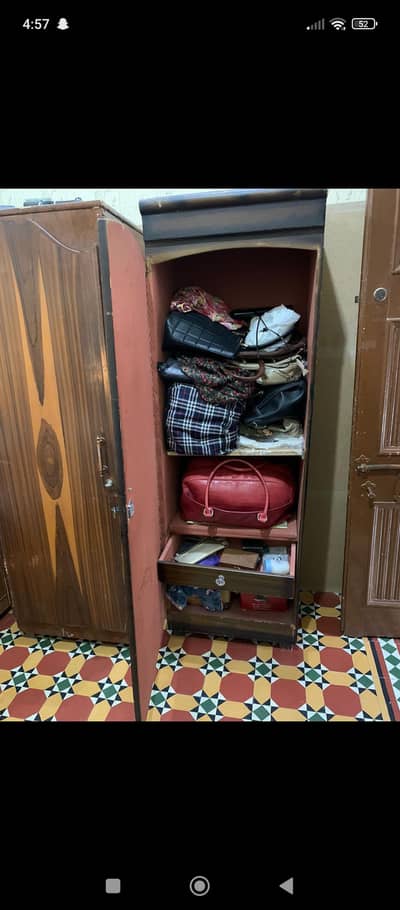 1 single wooden cupboard  .