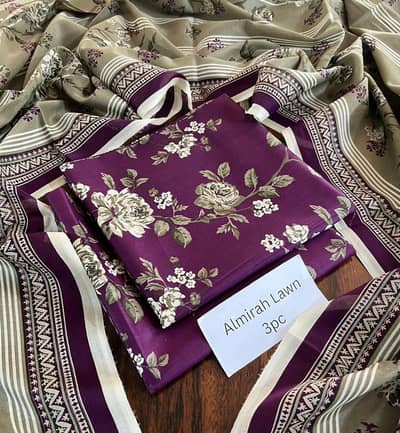 Almirah Lawn 3PC Printed Suit | Chunri Outfit Lawn |Original Lawn Dres
