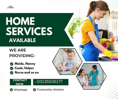 Professional Maid, Cook, Baby sitters, Patient Attendant and so on