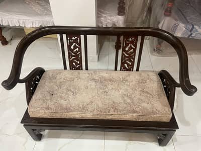 Sofa chairs with glass table