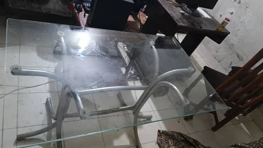 Modern Glass Dining / Office Table – Slightly Used