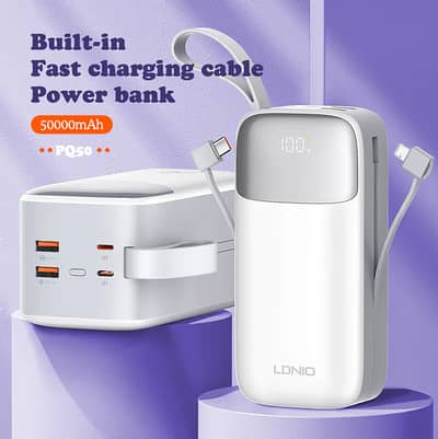 Ldnio PQ50 22.5W 50000mAh Powerbank with LED Display Box Packed