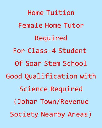 Female Tutor Required
