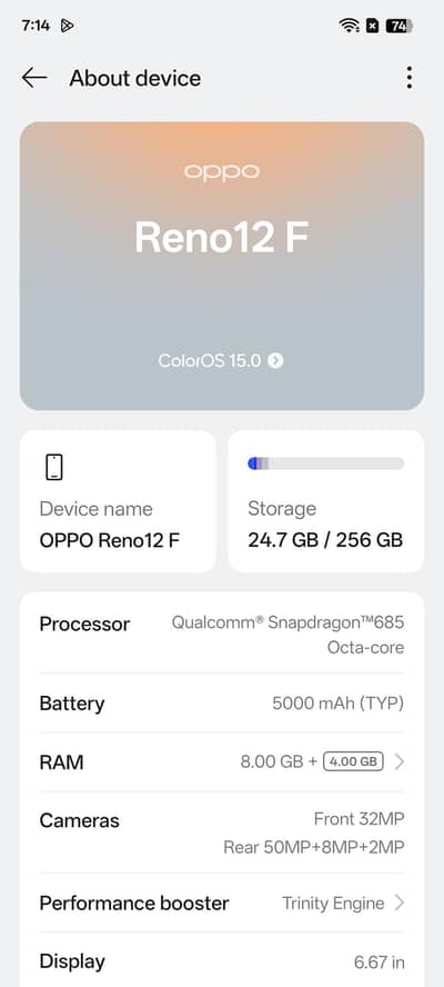 Oppo Reno 12f Read add Carefully