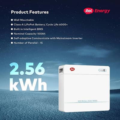 Itel lithium ion battery 25.6v 100Ah or 51.2V 100Ah