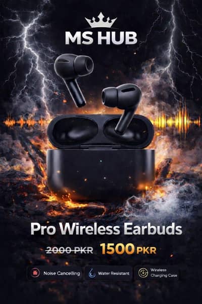 Pro Wireless Earbuds | Black Color | White colour | MS HUB