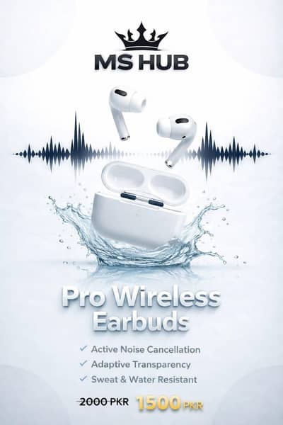 Pro Wireless Earbuds | Black Color | White colour | MS HUB