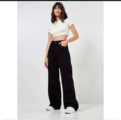 Hm pure black cargo pants