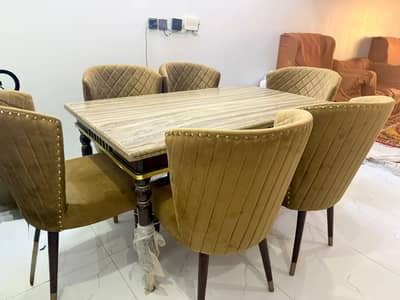 6 chair wooden dining table