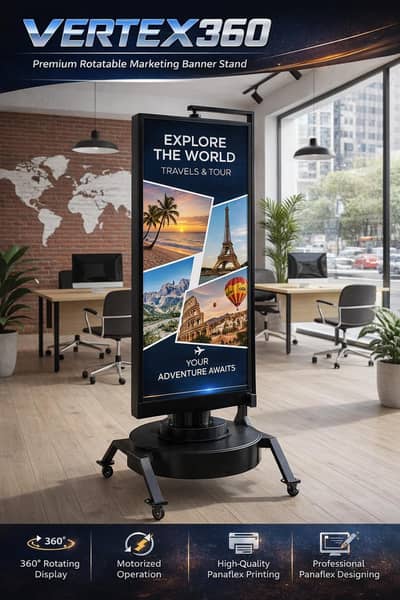 vertex 360 rotatable banner machine for any shop & restaurants