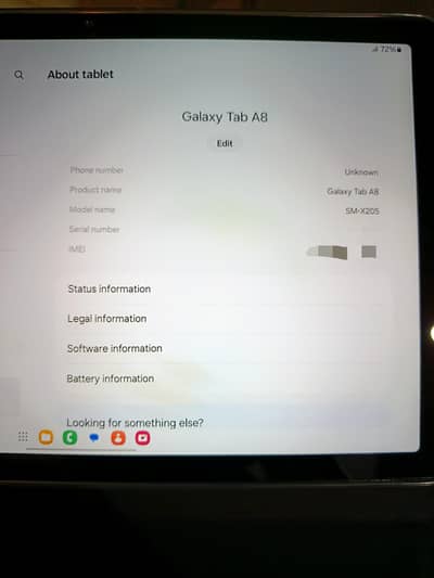 GALAXY TAB A 8  MODEL SM-X 205