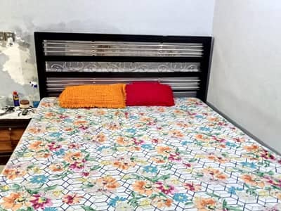 iron steel bed with brand-new mattress
