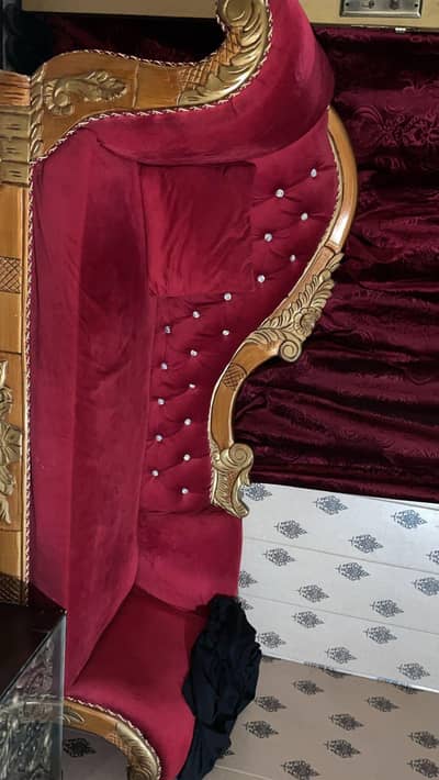 Royal Red Dewan Sofa with Center Table – Neat & Clean