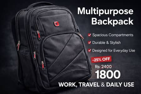 Multipurpose backpack work travel and daily use