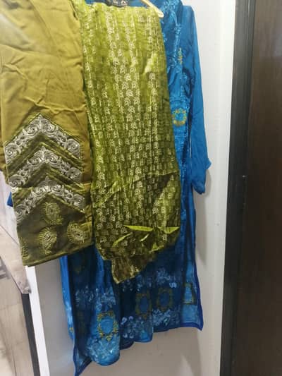 Silk shirt with cotton trouser and duppatta