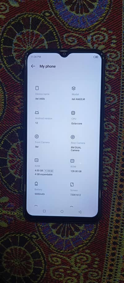 Itel A60s 4gb 128gb with box charger