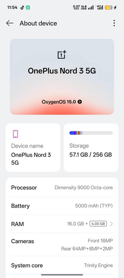 OnePlus Nord 3 16/+4/256 no shid na line no Dot