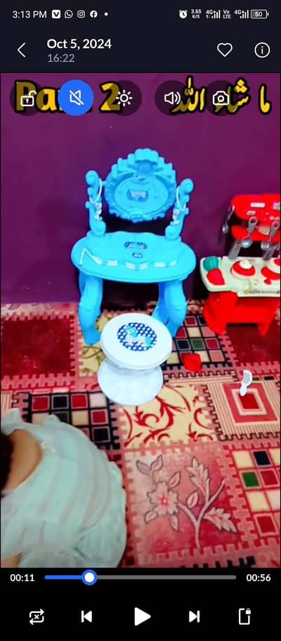 Kids kitchen set and dressing table  Only 1 month used Price 3000