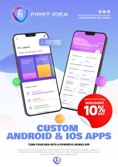 Custom app design and develop, web design and develop