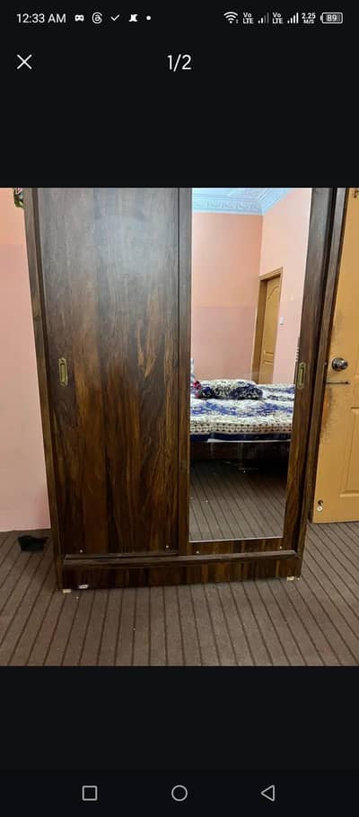 2 slider door wordrobe front full mirror