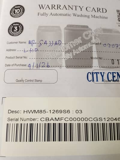 Haier fully automatic machine