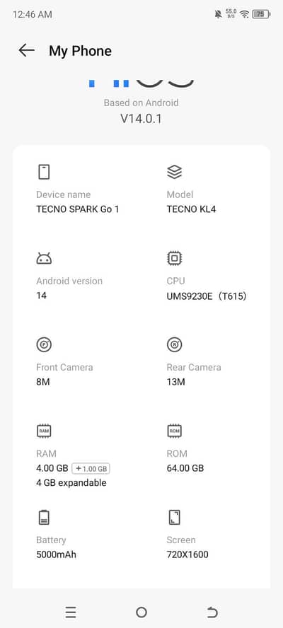 Tecno spark go 1 add phrlo