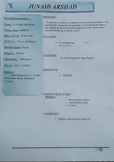 need any job  i"ll do any job