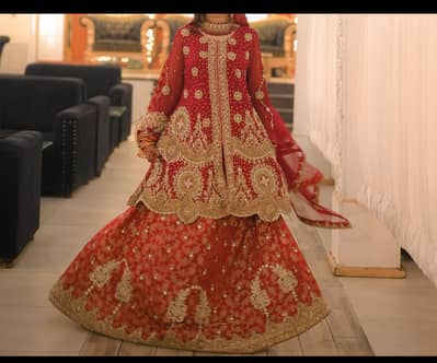 Elegant Wedding Wear Sharara Suit - Like New