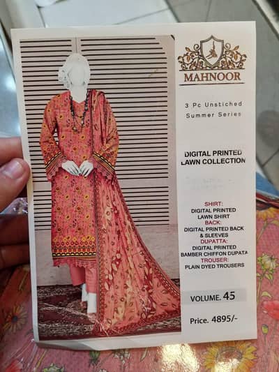 Lawn 3pc suit for sale . . Munaisb rate . only 3699