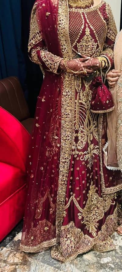maroon lehanga