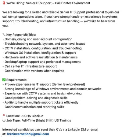 Senior IT Support