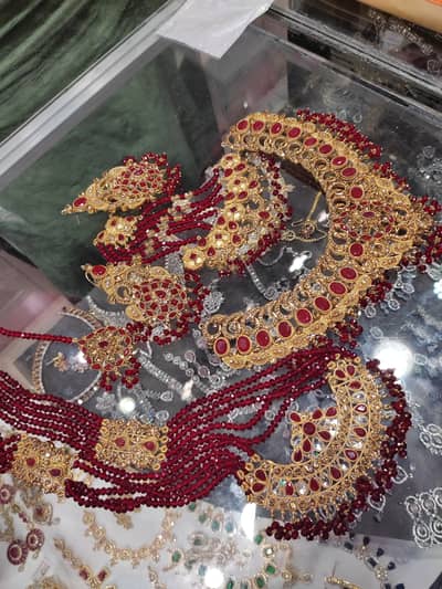 Bridal jewellery set maroon bride jewellery wedding jewelery