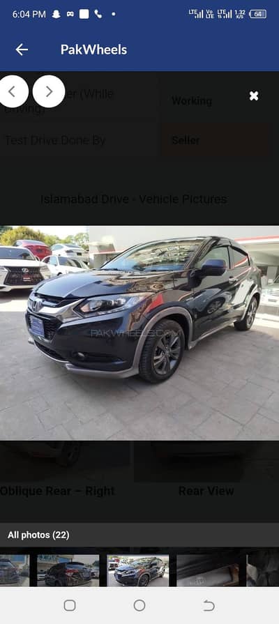 honda vezel self import 2016 model 2022 import good condition