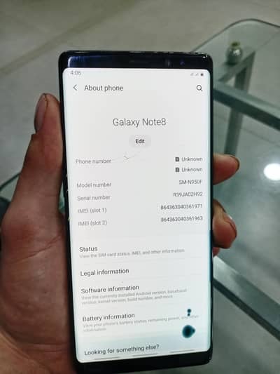 Samsung note 8 pta approved glass careck ha pin dot ha baqi all ok