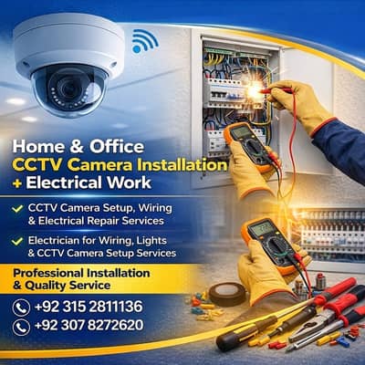 Electrician for Wiring, Lights & CCTV Camera Setup Services