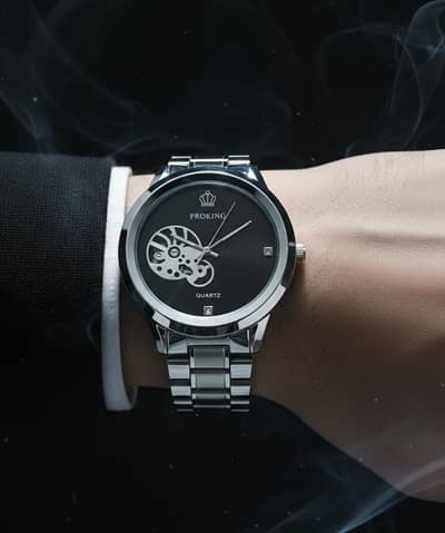 Luxury Men's Watch – Silver Stainless Steel – Brand New