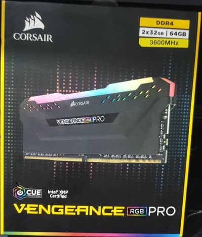 CORSAIR VENGEANCE RGB PRO 64GB (2 x 32GB) DDR4 DRAM 3600MHz C18